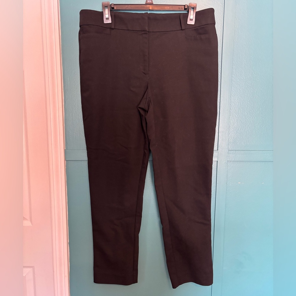 LOFT Skinny Black Ankle Pants Cotton Polyester Spandex Blend Size 12